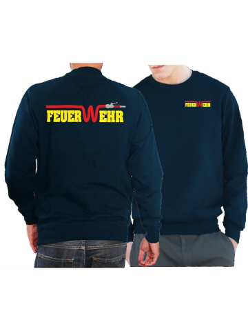 Sweat navy, FEUER-W-EHR in yellow with red hose (yellow/silver/red)