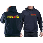 Hoodie navy, FEUER-W-EHR in yellow with red hose (yellow/silver/red)