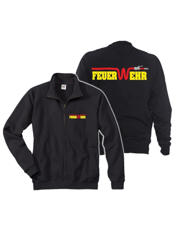Giacca di sudore blu navy, FEUER-W-EHR nel giallo con rosso tubo (giallo/argento/rosso)