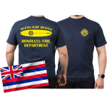 T-Shirt azul marino, SURF RESCUE, Honolulu.(Hawaii)