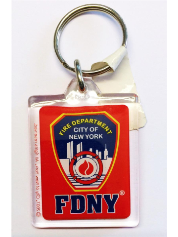 Schlüsselanhänger FDNY-rechteckig (rot), offiziell lizensiertes Produkt