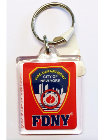 Schlüsselanhänger FDNY-rechteckig (rosso), offiziell lizensiertes Produkt