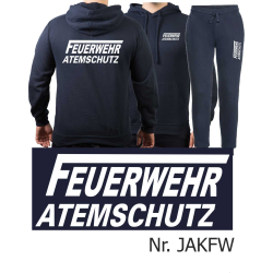 Hoodie-Jogginganzug navy, FEUERWEHR ATEMSCHUTZ langes...