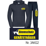 Hoodie-Jogging suit navy, ATEMSCHUTZ GERÄTETRÄGER yellow/silver