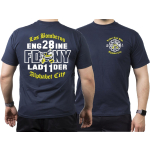 T-Shirt azul marino, New York City Fire Dept. Los Bomberos Alphabet City Manhattan (E-28/L--11)