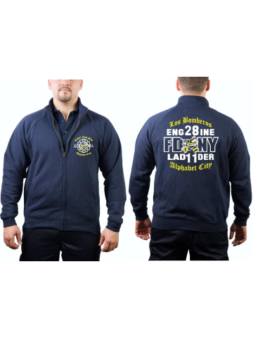 Sweat jacket navy, New York FD, Los Bomberos E-28