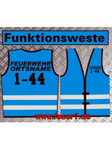 Funktionsweste blau with black Text
