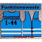 Funktionsweste blau with black Text