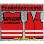 Funktionsweste red with black Text
