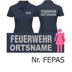Frauen-Polo navy, Schrift &quot;A&quot; mit Ortsname,...