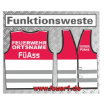Funktionsweste weiss-leuchtrot
