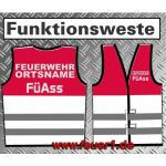 Funktionsweste white-red, silver-reflekt.Text