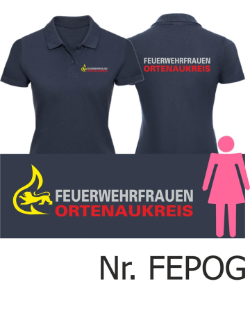 Frauen-Polo navy, BaWü-Stauferlöwe Feuerwehrfrauen Ortenaukreis (Sonderedition)