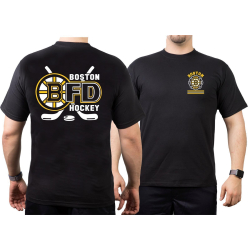 T-Shirt negro, Boston F.D. Hockey