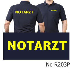 Polo navy, NOTARZT in neongelb