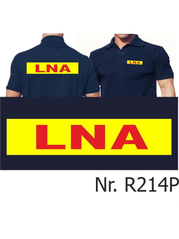 Polo blu navy, LNA rosso neongiallo