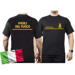 T-Shirt nero, Vigili del Fuoco, Teste gialli