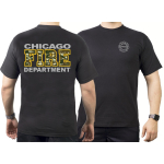 CHICAGO FIRE Dept. camouflage & yellow, negro T-Shirt
