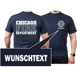 CHICAGO FIRE Dept. with Wunschname, navy T-Shirt