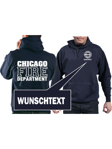 CHICAGO FIRE Dept. with Wunschname, navy Hoodie