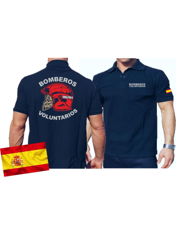 Polo (navy/azul) BOMBEROS VOLUNTARIOS, andera española