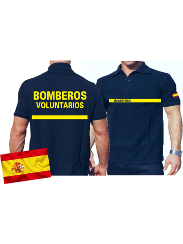 Polo (blu navy/azul) BOMBEROS VOLUNTARIOS, bandera española