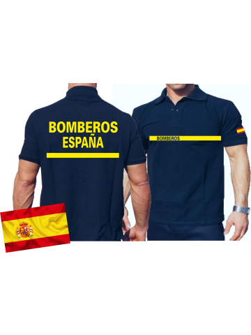 Polo (blu navy/azul) BOMBEROS ESPAÑA, bandera española