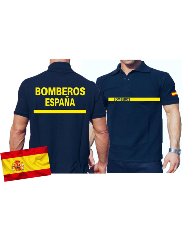 Polo (navy/azul) BOMBEROS ESPAÑA, bandera española