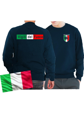 Sweatblu scuro, Vigili del Fuoco, nei colori nazionali