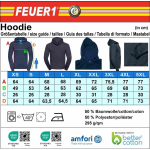Hoodie, hooded zweet blauw, BRANDWEER, Embleem en schrijven aan beide kanten
