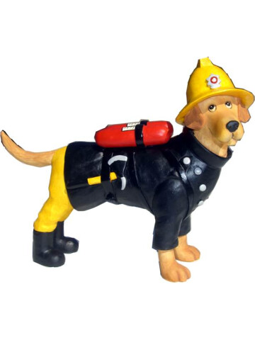 Resin-Feuerwehrhund, 21 cm x 16 cm