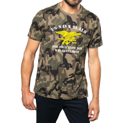 T-Shirt camouflage, blu navy SEAL (The Only Easy Day Was...