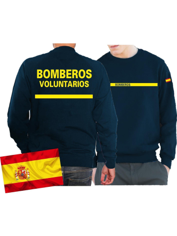 Sweat (blu navy/azul) BOMBEROS VOLUNTARIOS, bandera española