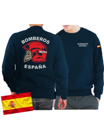 Sweat (blu navy/azul) BOMBEROS ESPAÑA, bandera española