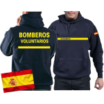 Hoodie (navy/azul) BOMBEROS VOLUNTARIOS, bandera española