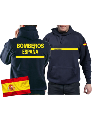 Hoodie (navy/azul) BOMBEROS ESPAÑA, bandera española