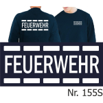 Sweat navy, FEUERWEHR im Polizeidesign in white