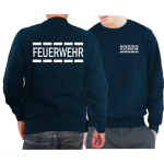 Sweat navy, FEUERWEHR im Polizeidesign in white