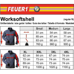 Veste WorkSoftshell marin, FEUERWEHR im Polizeidesign dans blanc beidseitig