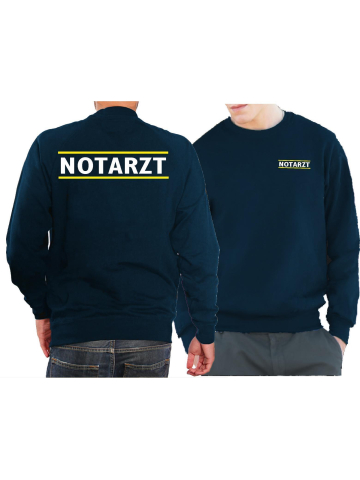 Sweat navy, emergency doctor white between neonyellow