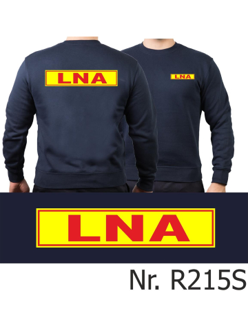 Sweat navy, LNA red with Rand auf neonyellow