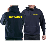 Hoodie azul marino, Doctor de emergencias en neonamarillo