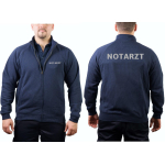 Sweatjacke navy, NOTARZT in silber
