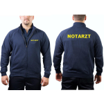 Sweat jacket navy, emergency doctor in neonyellow