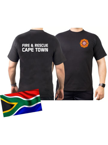 T-Shirt negro CAPE TOWN Fire & Rescue (South Africa)