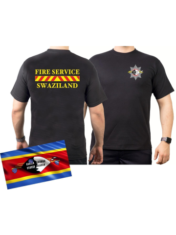 T-Shirt noir FIRE SERVICE SWAZILAND