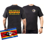 T-Shirt black FIRE SERVICE SWAZILAND