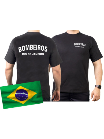 T-Shirt negro, BOMBEIROS Rio de Janeiro (Brasil)