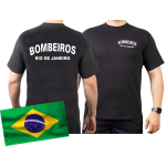 T-Shirt negro, BOMBEIROS Rio de Janeiro (Brasil)