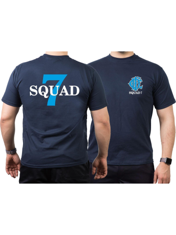CHICAGO FIRE Dept. Squad 7, blue, old emblem, marin T-Shirt